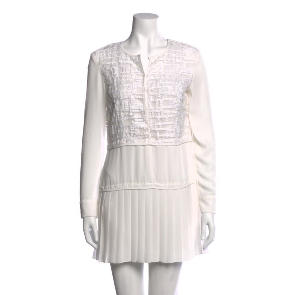 Alexis Ivory Textured Long Sleeve Dress